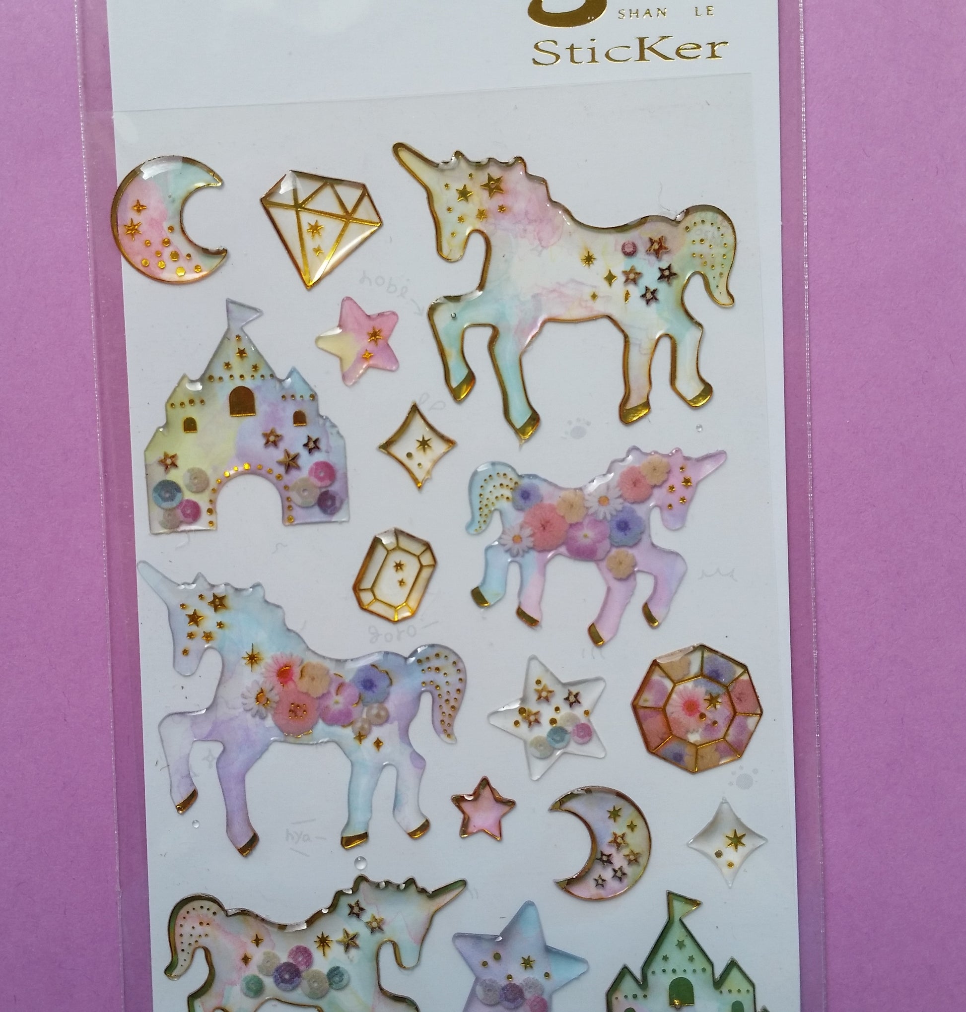 3D Unicorn Transparent Stickers
