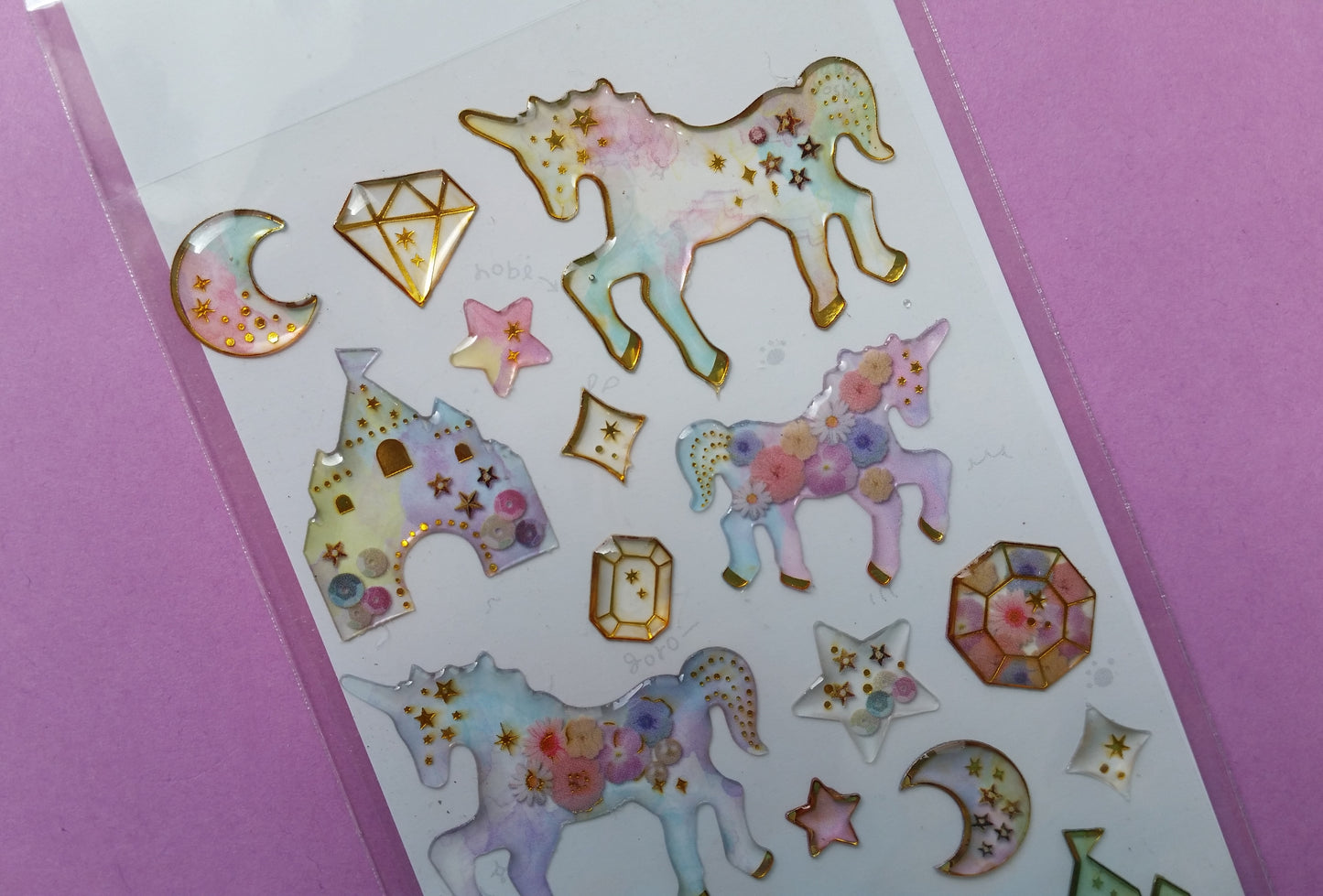 3D Unicorn Transparent Stickers