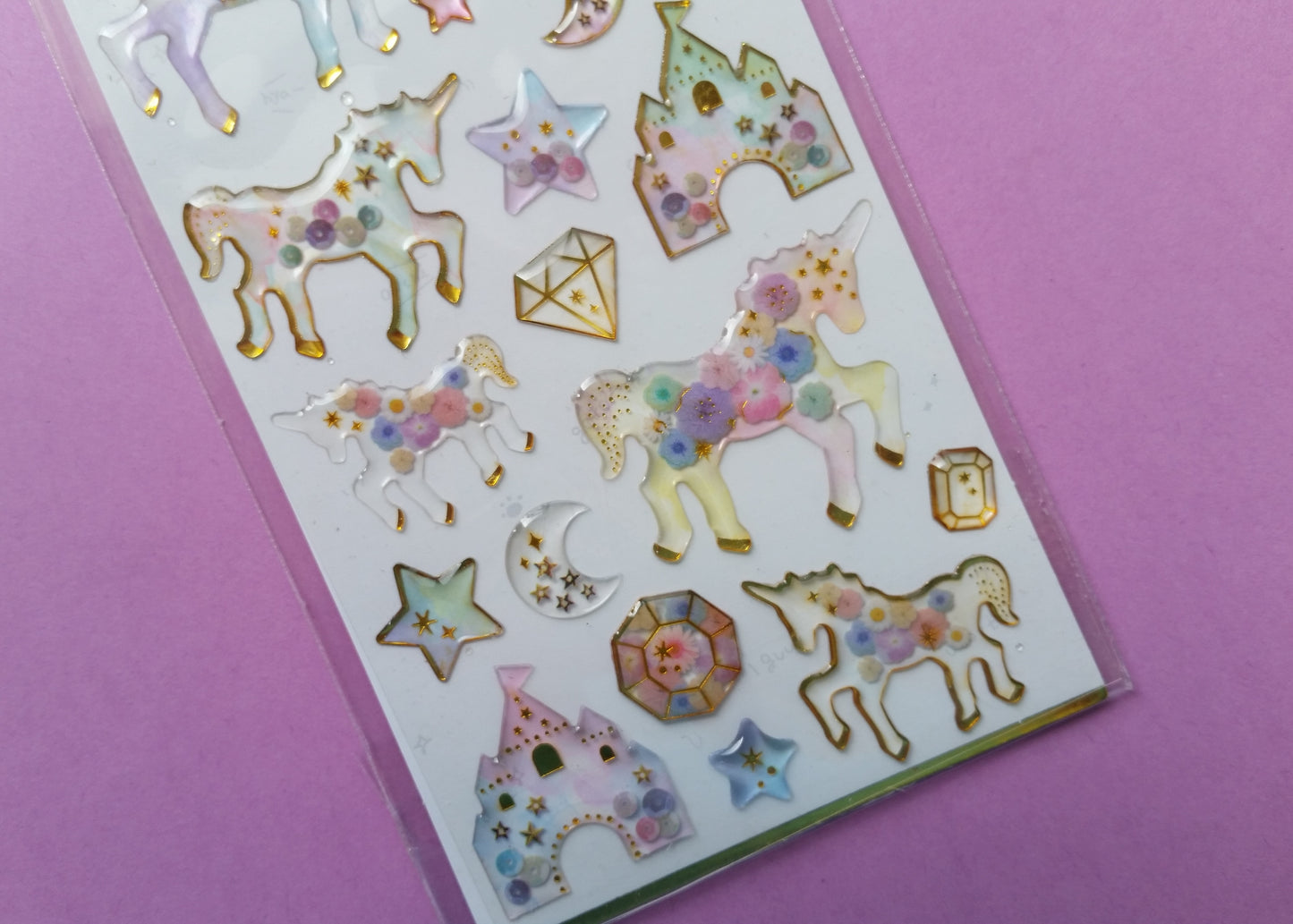 3D Unicorn Transparent Stickers