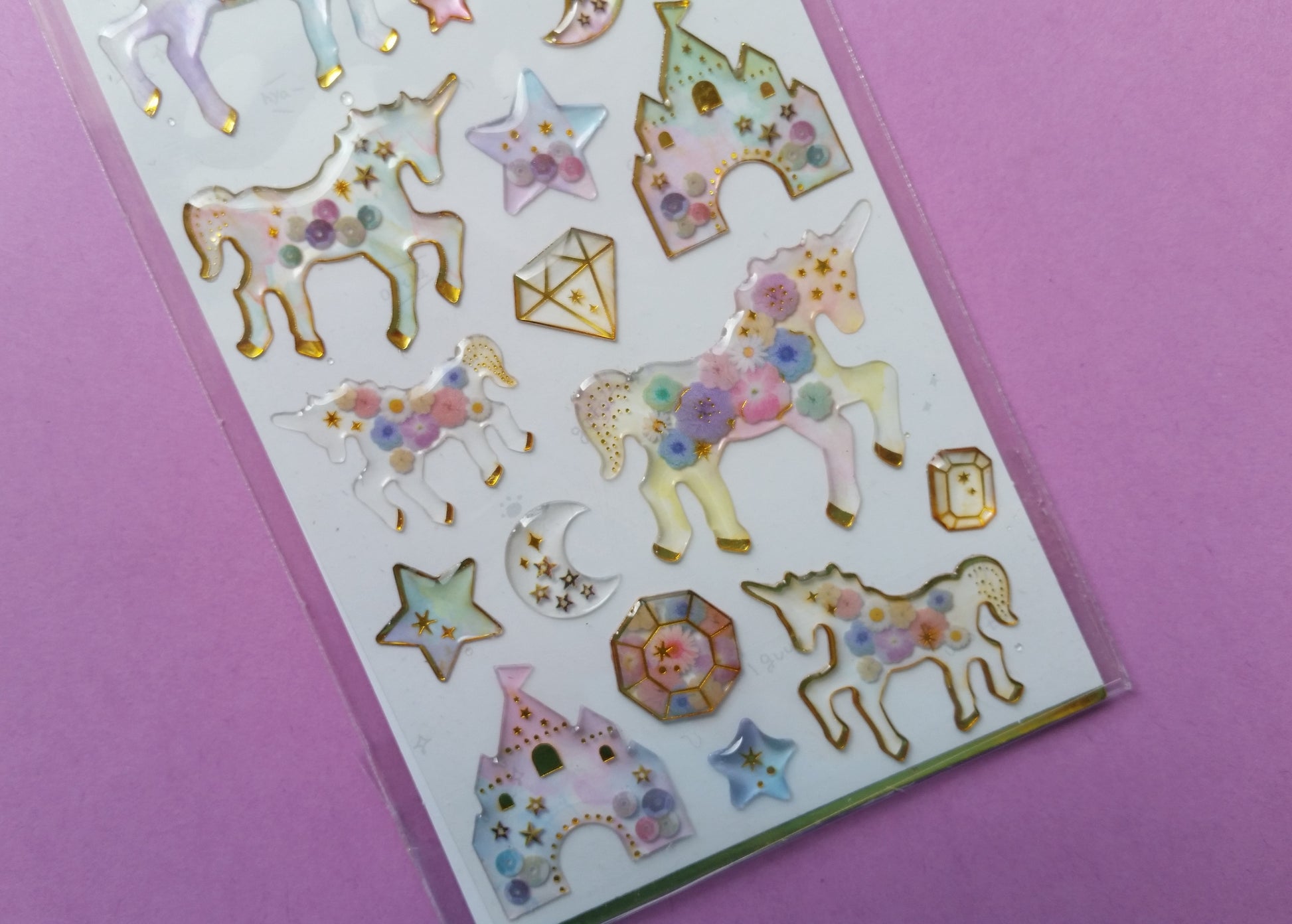 3D Unicorn Transparent Stickers