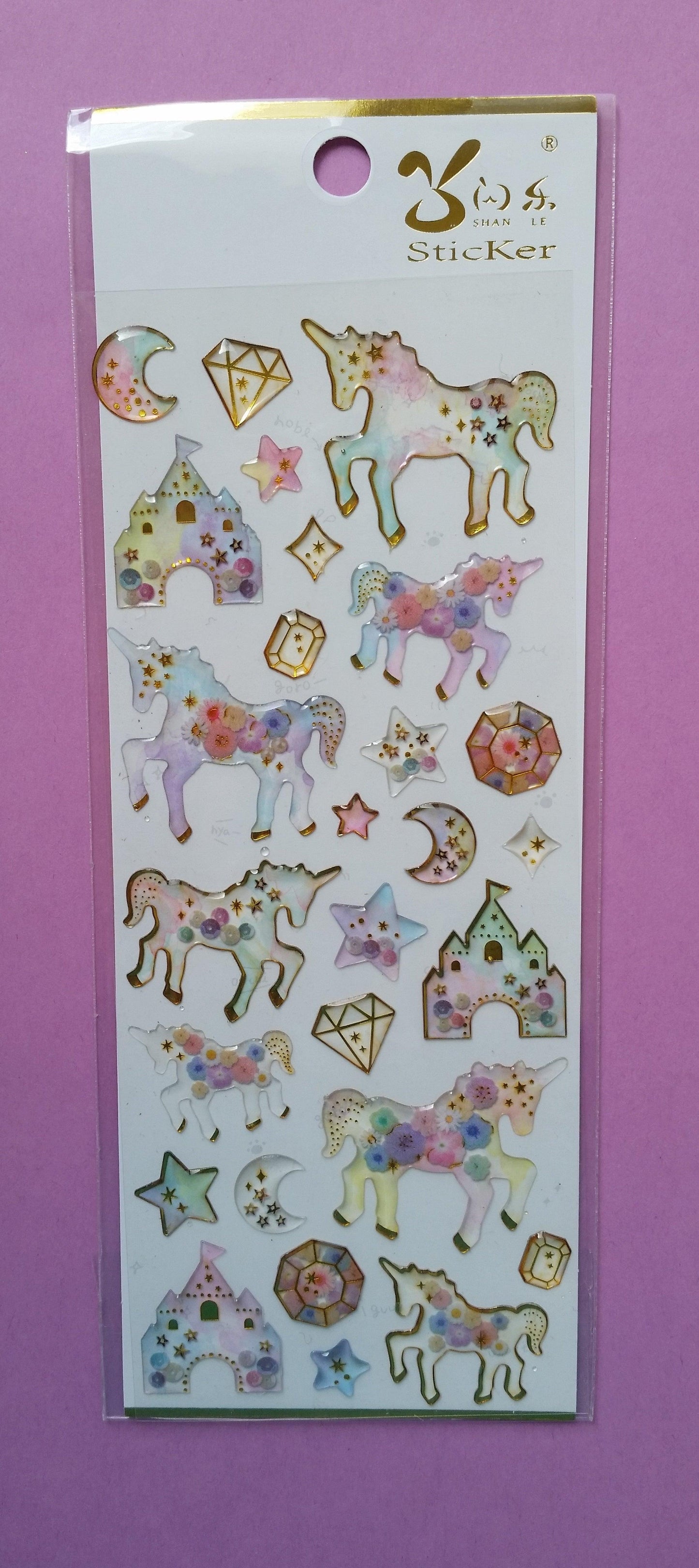 3D Unicorn Transparent Stickers