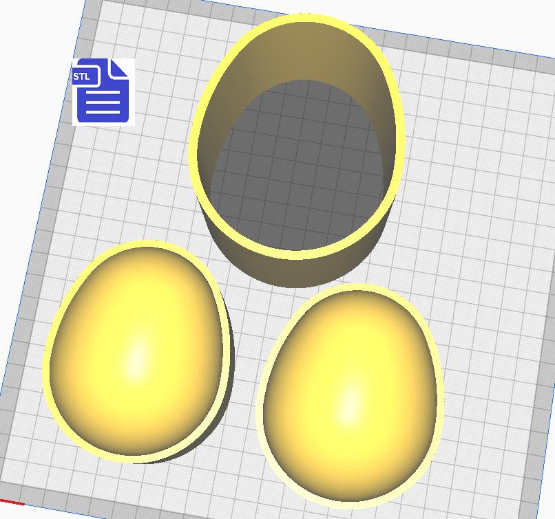 3pc 3D Egg Bath Bomb Mold STL File