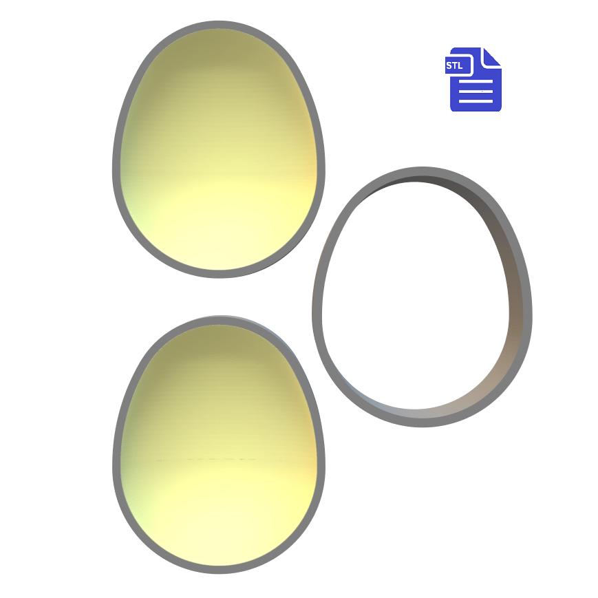 3pc 3D Egg Bath Bomb Mold STL File