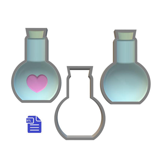 3pc 3D Love Potion Bath Bomb Mold STL File