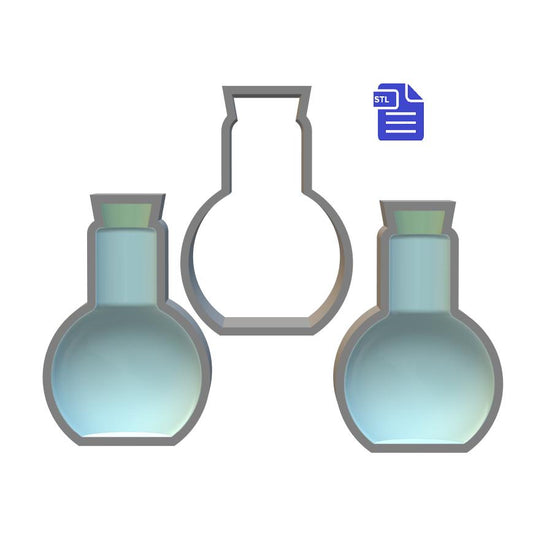 3pc 3D Potion Jar Bath Bomb Mold STL File