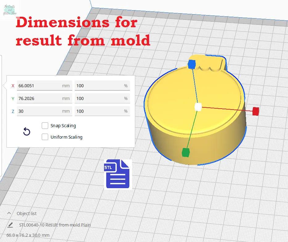 3pc 7in1 Christmas Bauble Bath Bomb Mold STL File