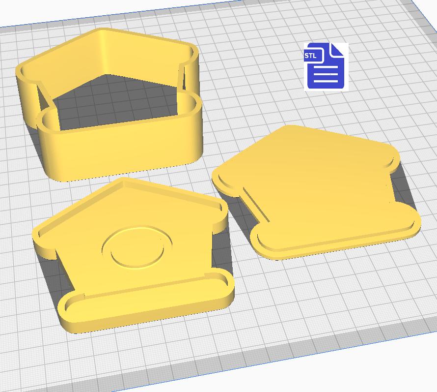 3pc Birdhouse Bath Bomb Mold STL File