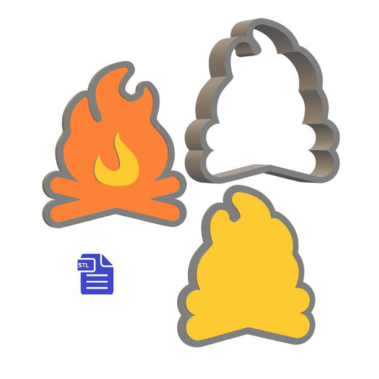 3pc Bonfire Bath Bomb Mold STL File