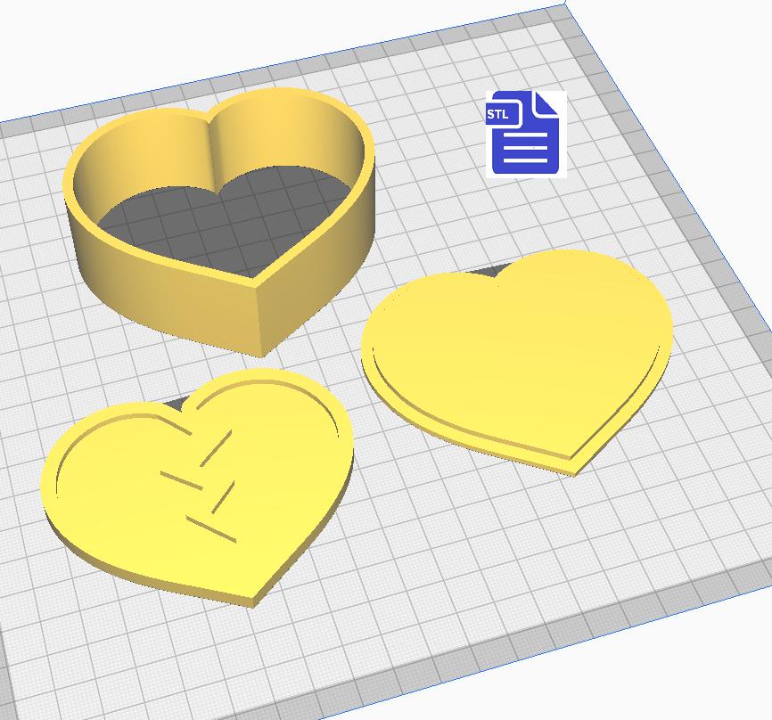 3pc Broken Heart Bath Bomb Mold STL File