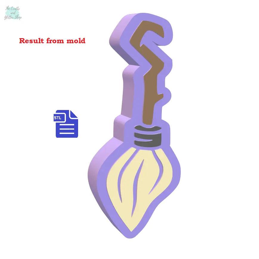 3pc Broom Bath Bomb Mold STL File