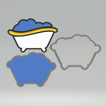 3pc Bubble Bath Bath Bomb Mold STL File