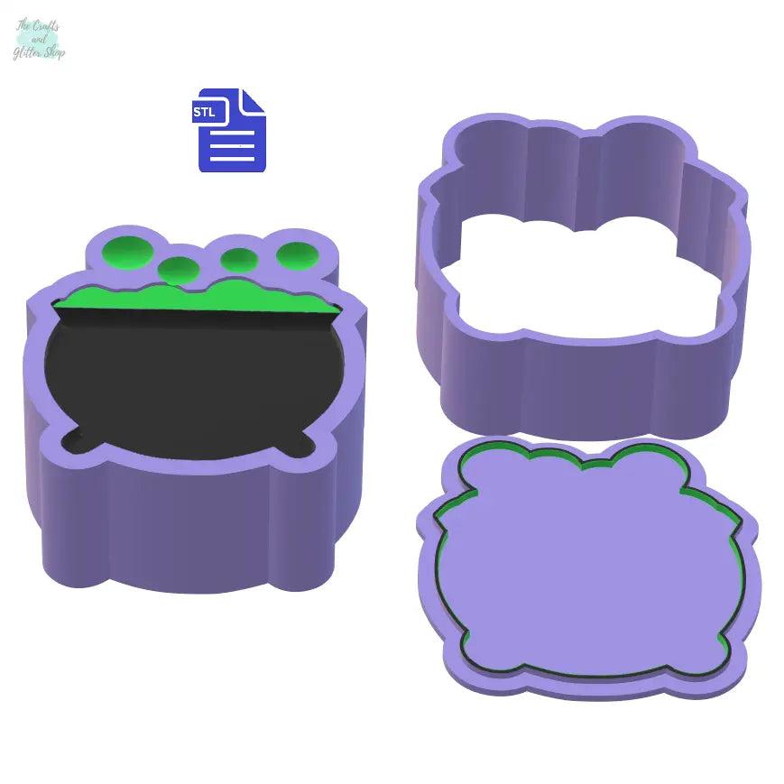 3pc Bubble Cauldron Bath Bomb Mold STL File