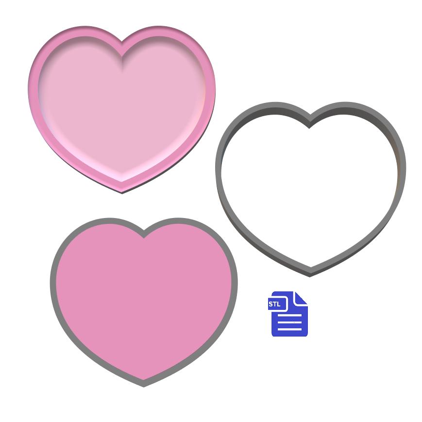 3pc Bubble Heart Bath Bomb Push Mold STL File - for 3D printing - FILE ONLY