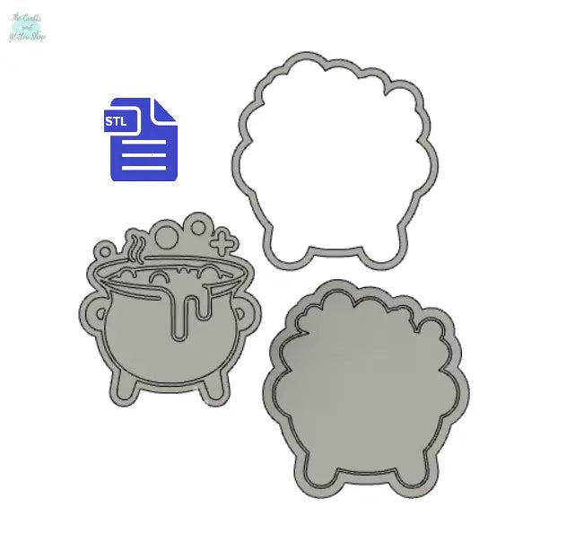 3pc Bubbling Cauldron Bath Bomb Mold STL File