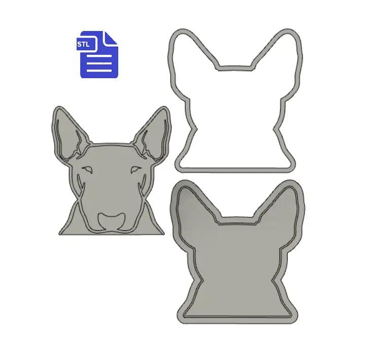 3pc Bull Terrier Bath Bomb Mold STL File