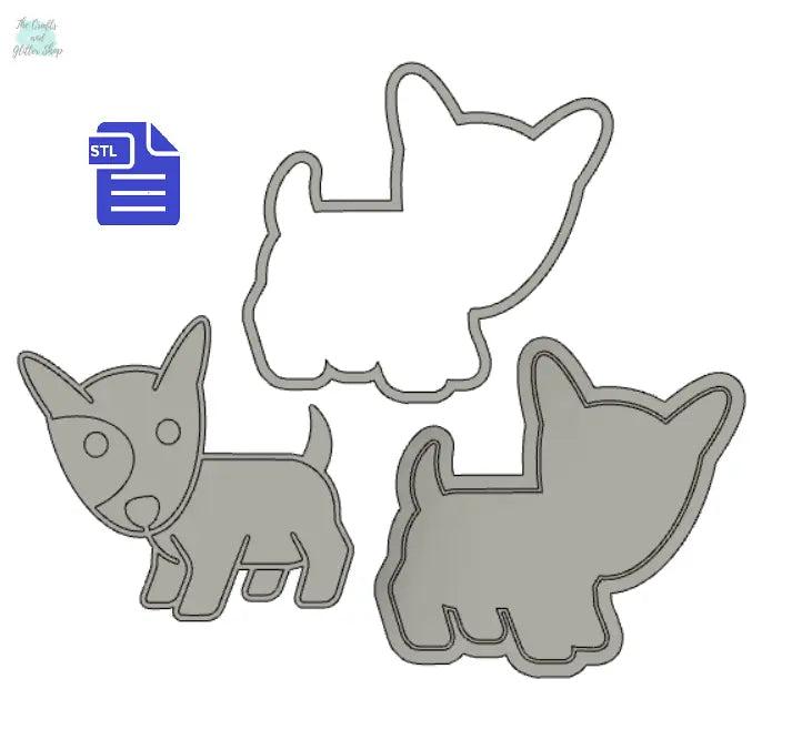 3pc Bull Terrier Puppy Bath Bomb Mold STL File