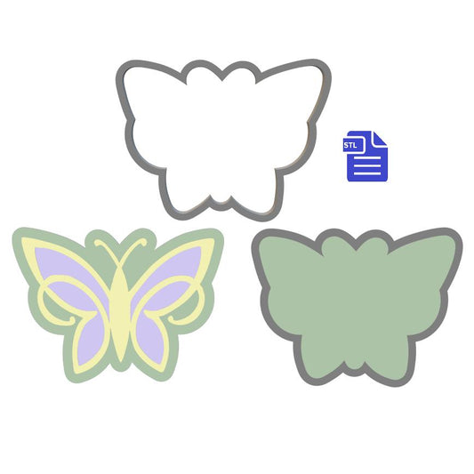 3pc Butterfly Bath Bomb Mold STL File