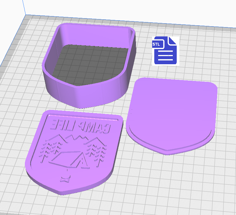 3pc Camp Life Bath Bomb Mold STL File