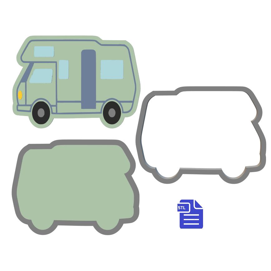 3pc Camper Van Bath Bomb Mold STL File