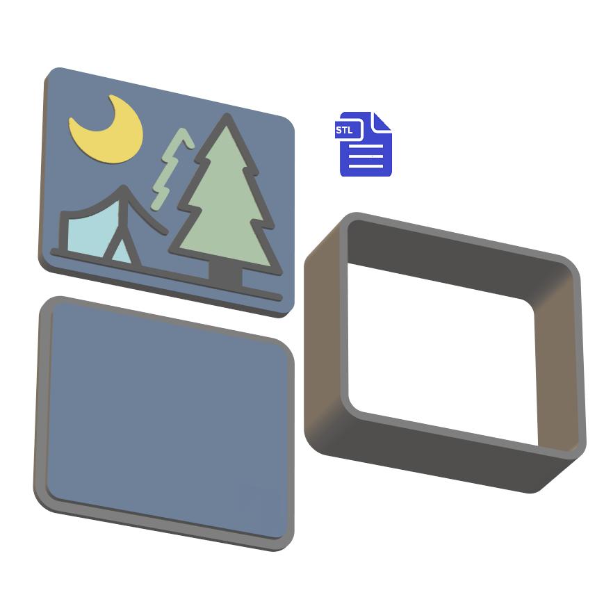 3pc Camping Bath Bomb Mold STL File