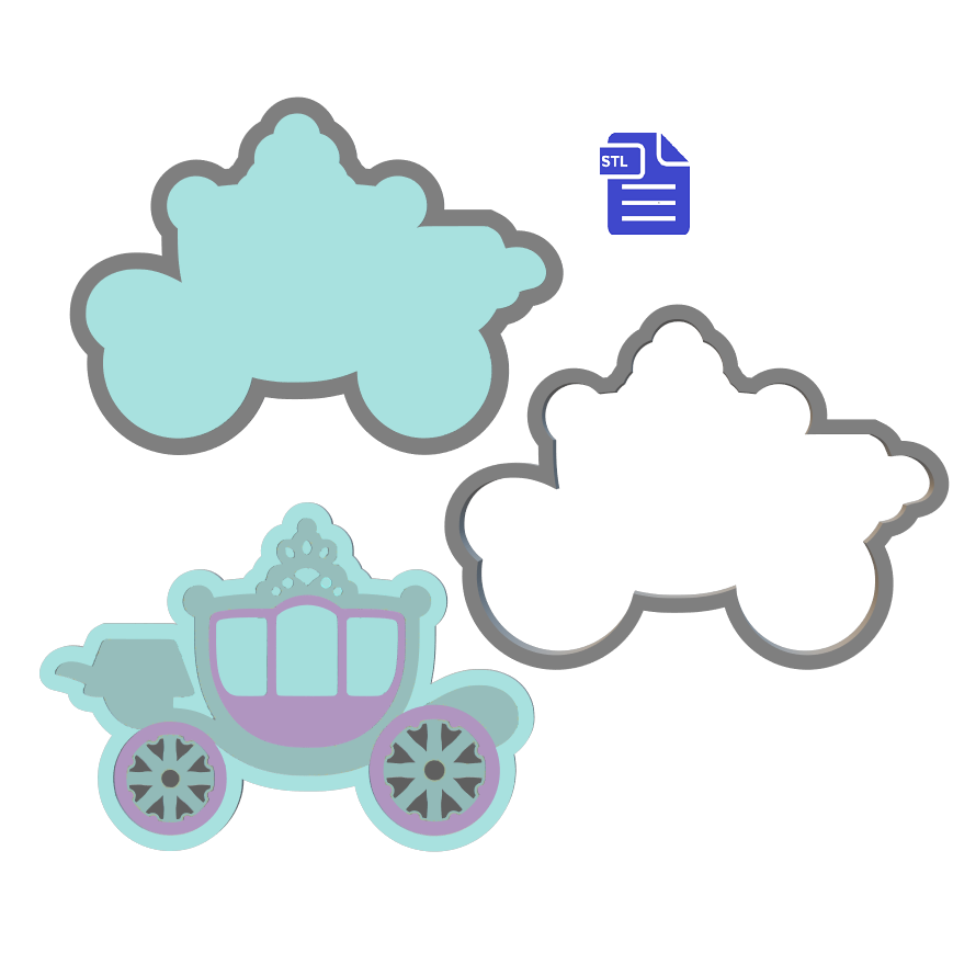 3pc Carriage Bath Bomb Mold STL File