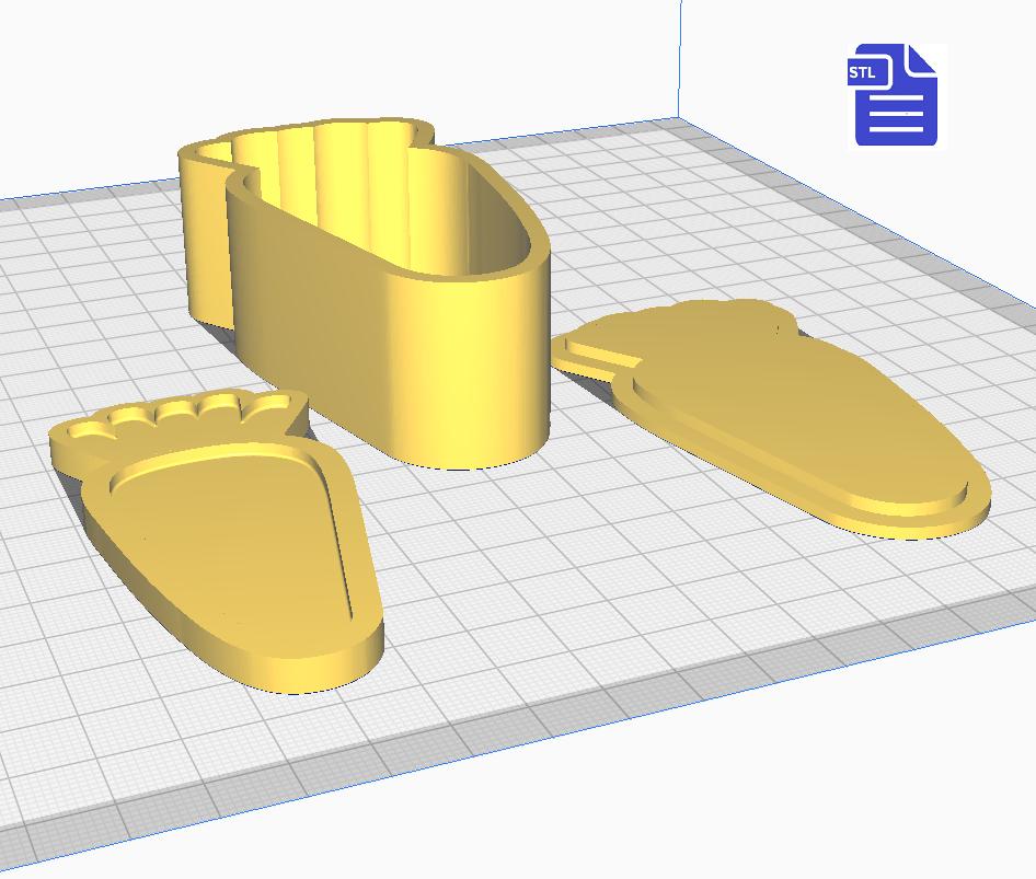 3pc Carrot Bath Bomb Mold STL File