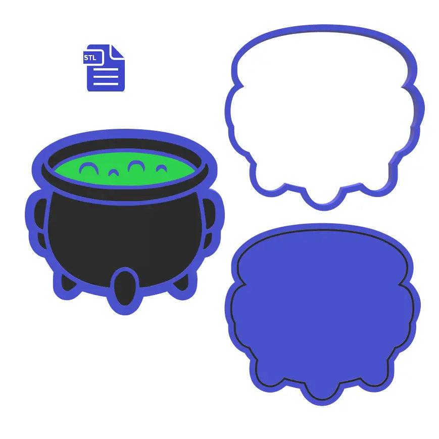 3pc Cauldron Bath Bomb Mold STL File