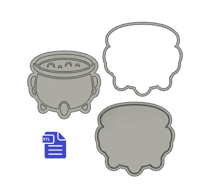 3pc Cauldron Bath Bomb Mold STL File