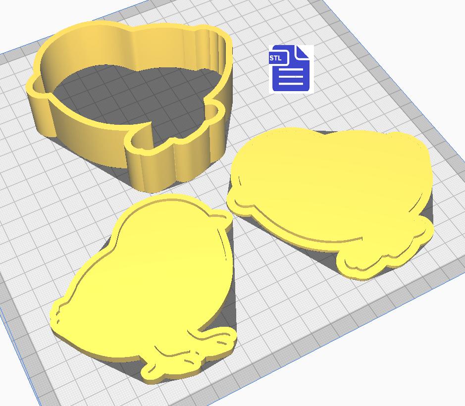 3pc Chick Bath Bomb Mold STL File