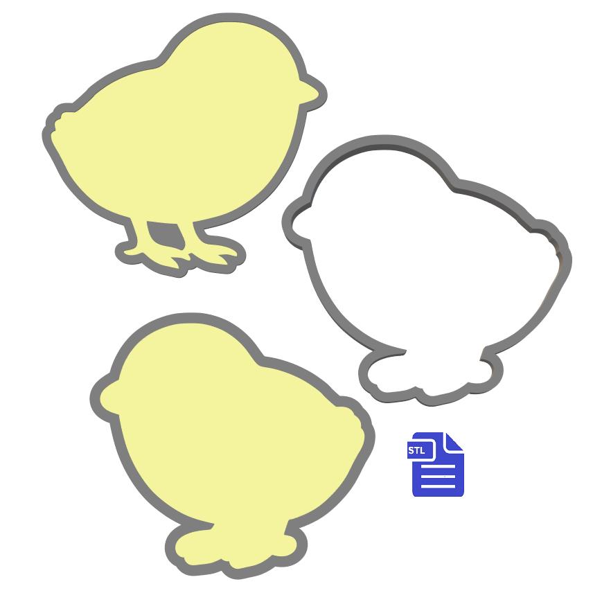 3pc Chick Bath Bomb Mold STL File