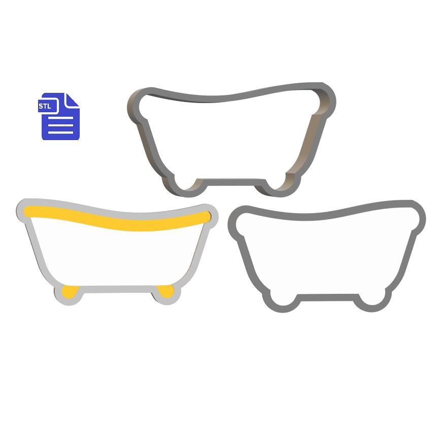 3pc Claw Bathtub Bath Bomb Mold STL File