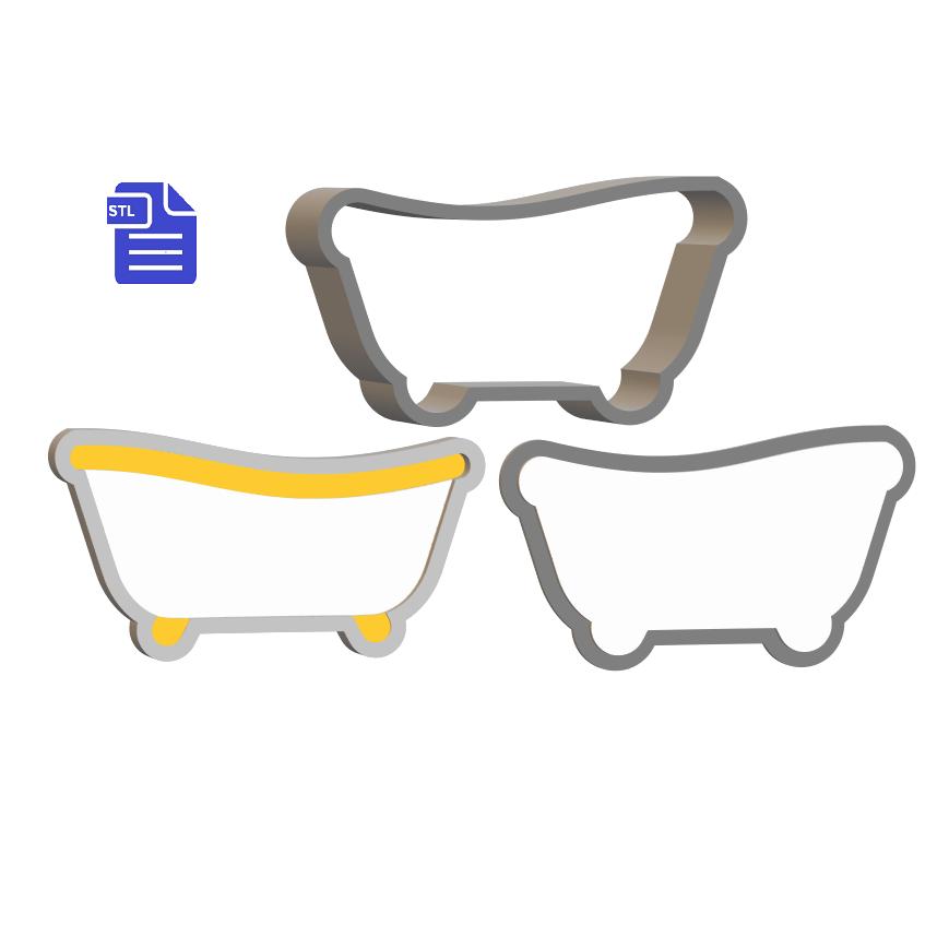 3pc Claw Bathtub Bath Bomb Mold STL File