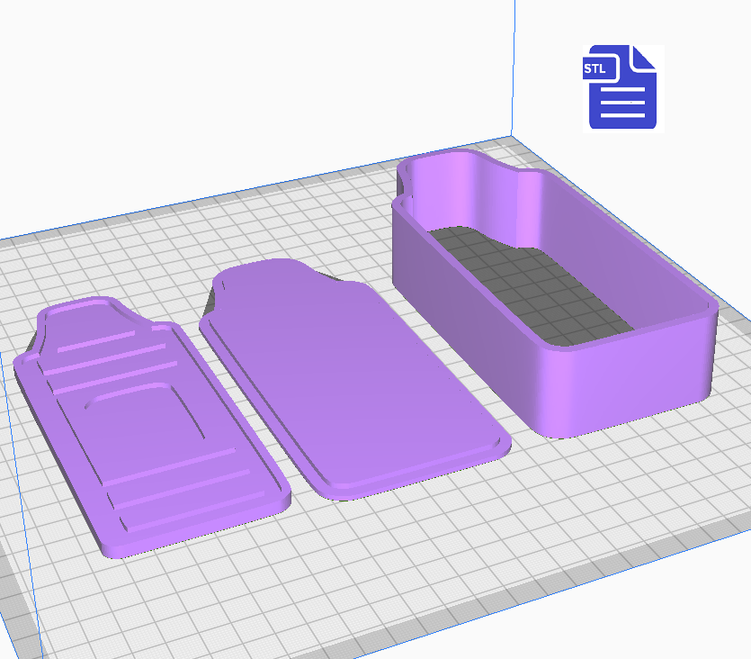 3pc Crayon Bath Bomb Mold STL File