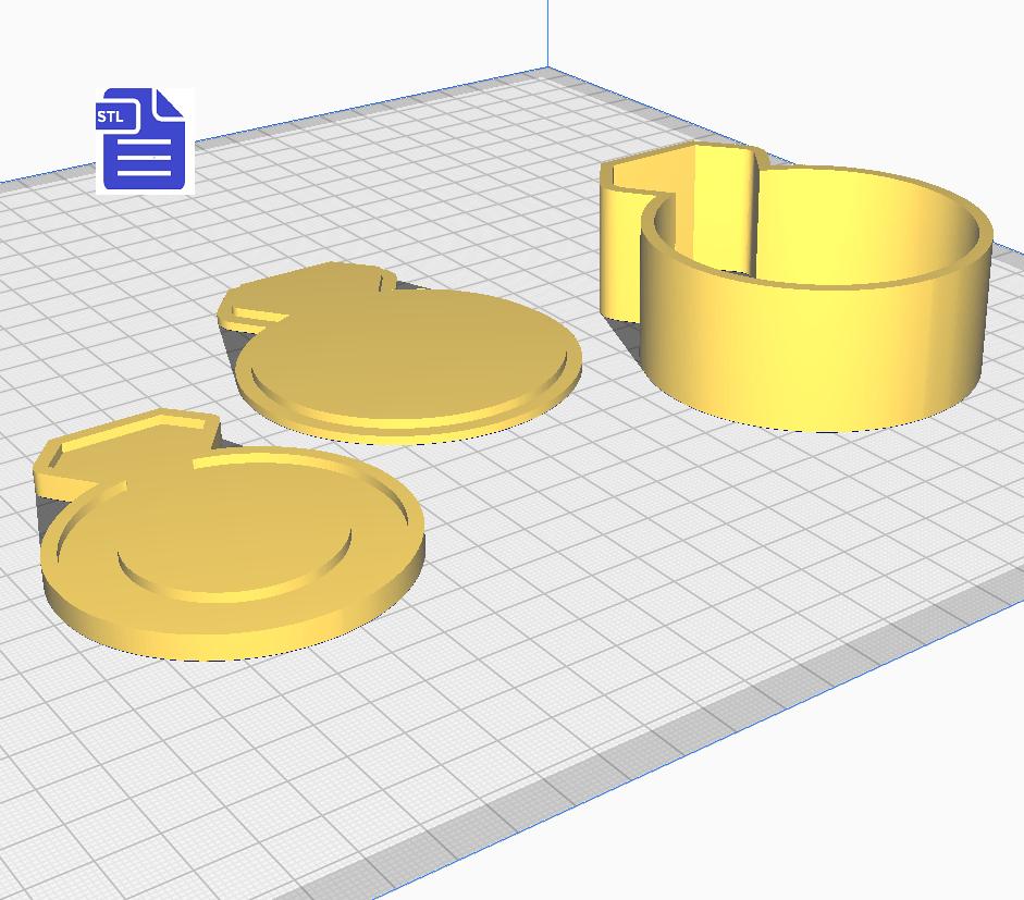 3pc Diamond Engagement Ring Bath Bomb Mold STL File