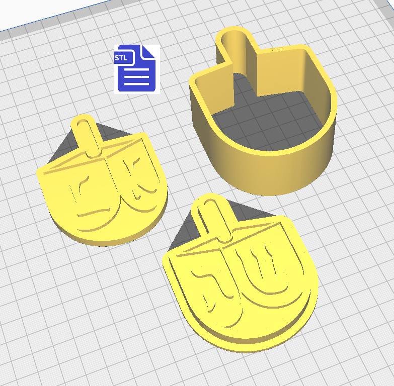 3pc Dreidel Bath Bomb Mold STL File