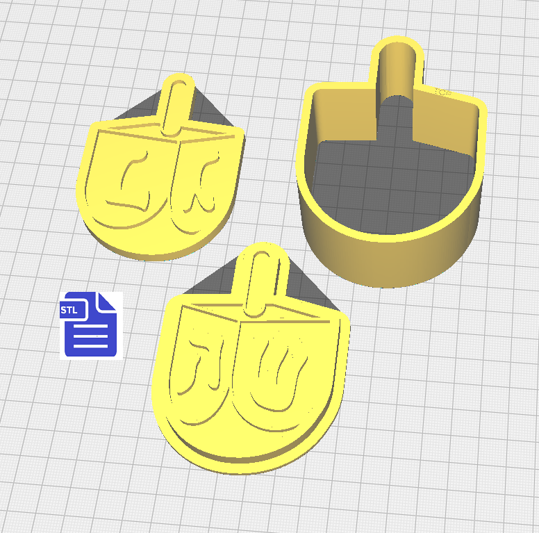 3pc Dreidel Bath Bomb Mold STL File