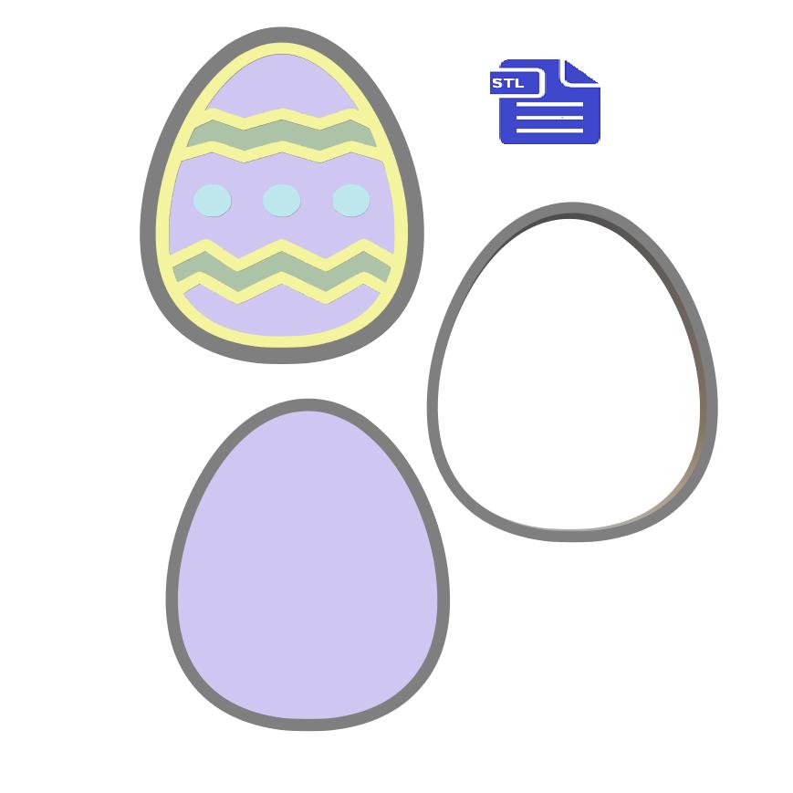 3pc Easter Egg Bath Bomb Mold STL File