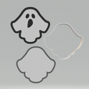 3pc Ghost Bath Bomb Push Mold STL File