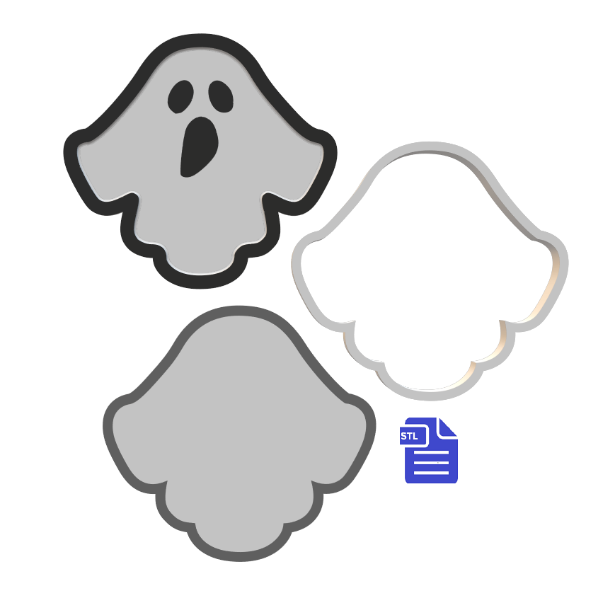 3pc Ghost Bath Bomb Push Mold STL File