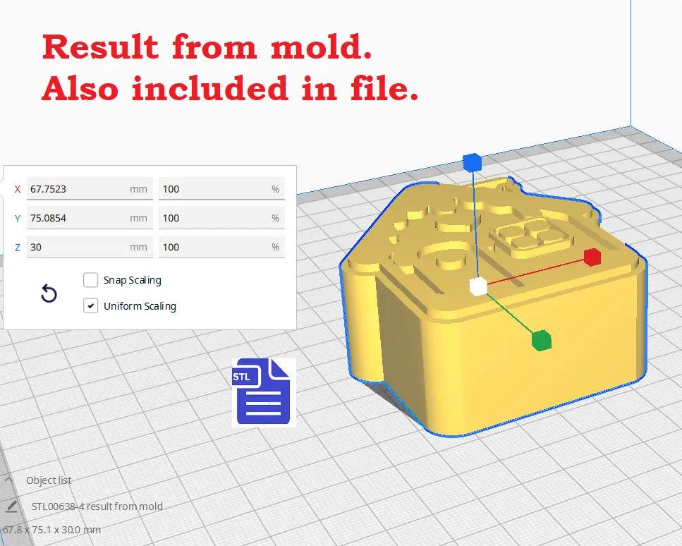 3pc Gingerbread House Bath Bomb Mold STL File
