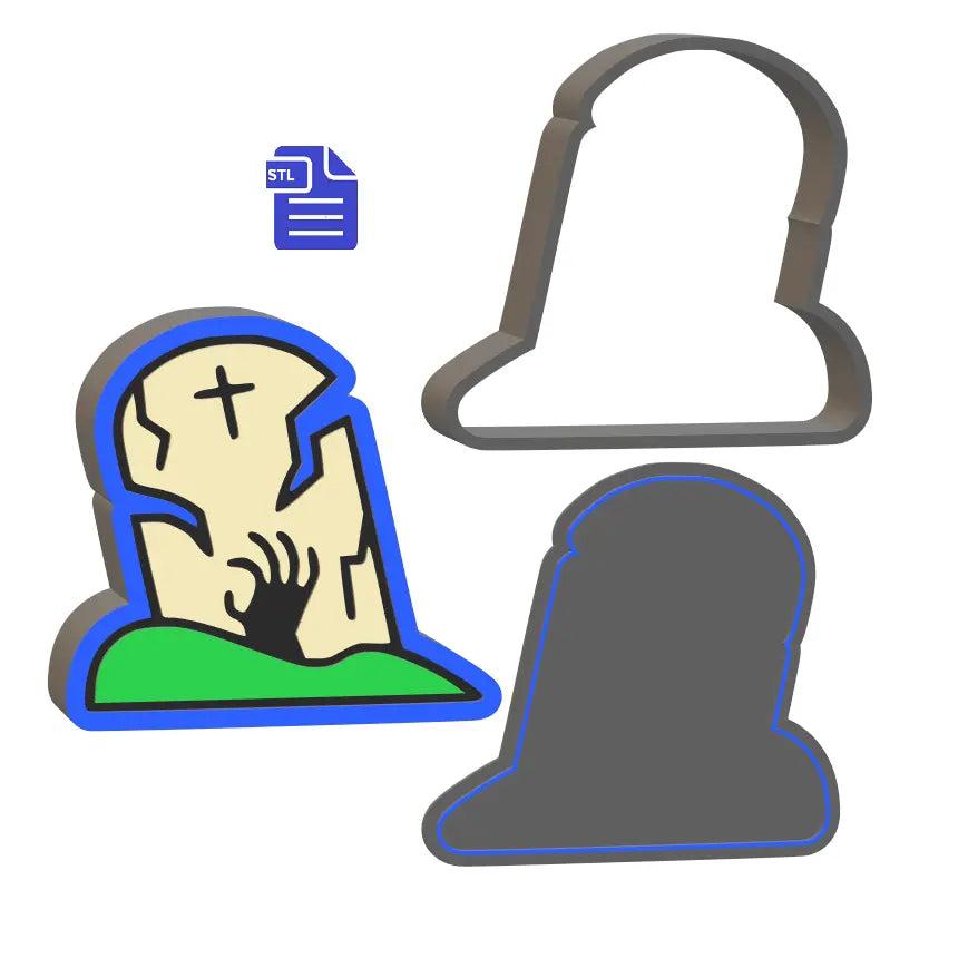 3pc Gravestone Bath Bomb Mold STL File