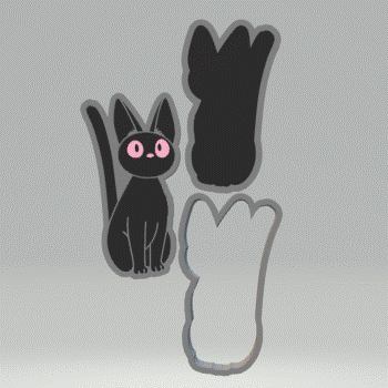 3pc Jiji Cat Bath Bomb Mold STL File