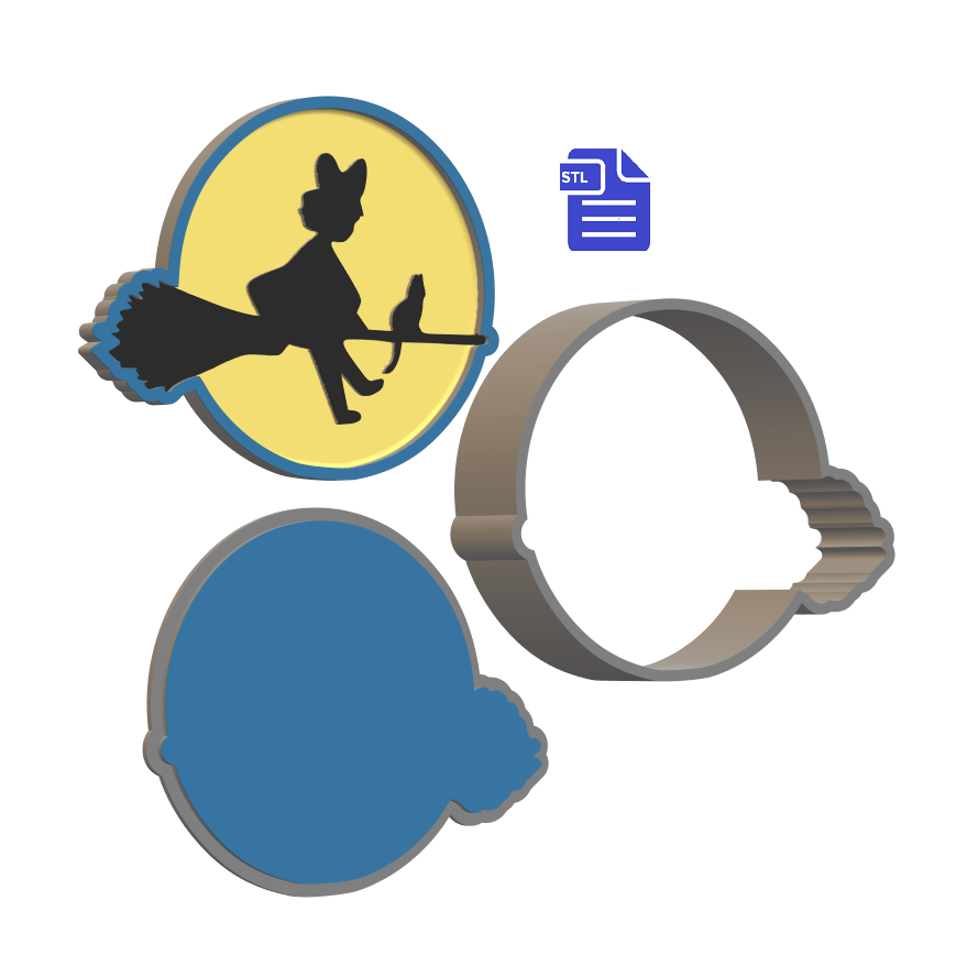 3pc Kiki's Delivery Service Bath Bomb Mold STL File