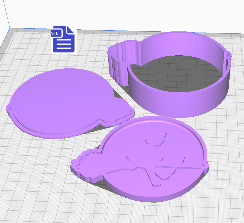 3pc Kiki's Delivery Service Bath Bomb Mold STL File