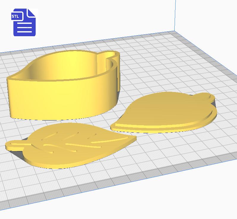 3pc Leaf Bath Bomb Mold STL File