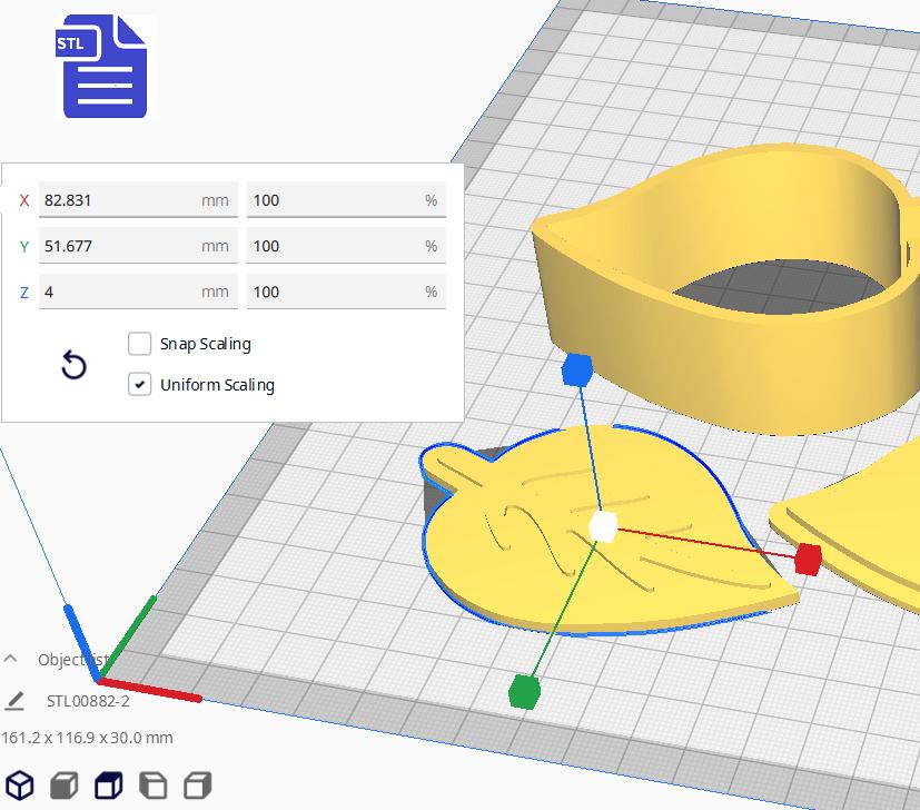 3pc Leaf Bath Bomb Mold STL File