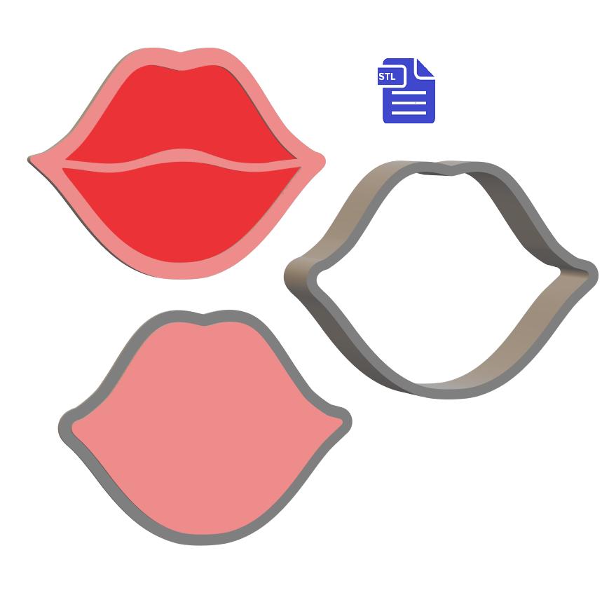 3pc Lips Bath Bomb Mold STL File
