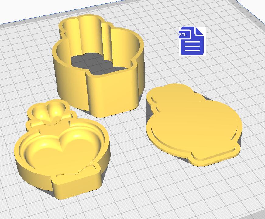 3pc Love Potion Bath Bomb Mold STL File