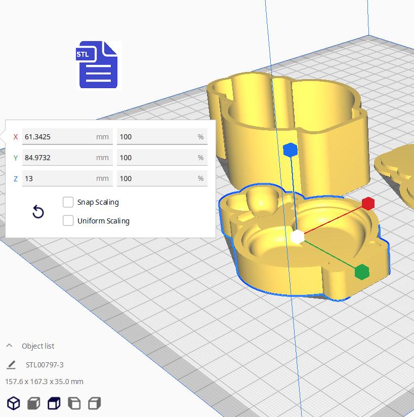 3pc Love Potion Bath Bomb Mold STL File