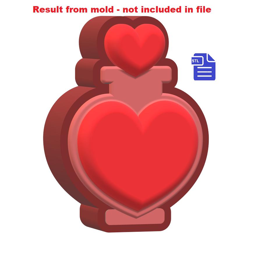 3pc Love Potion Bath Bomb Mold STL File